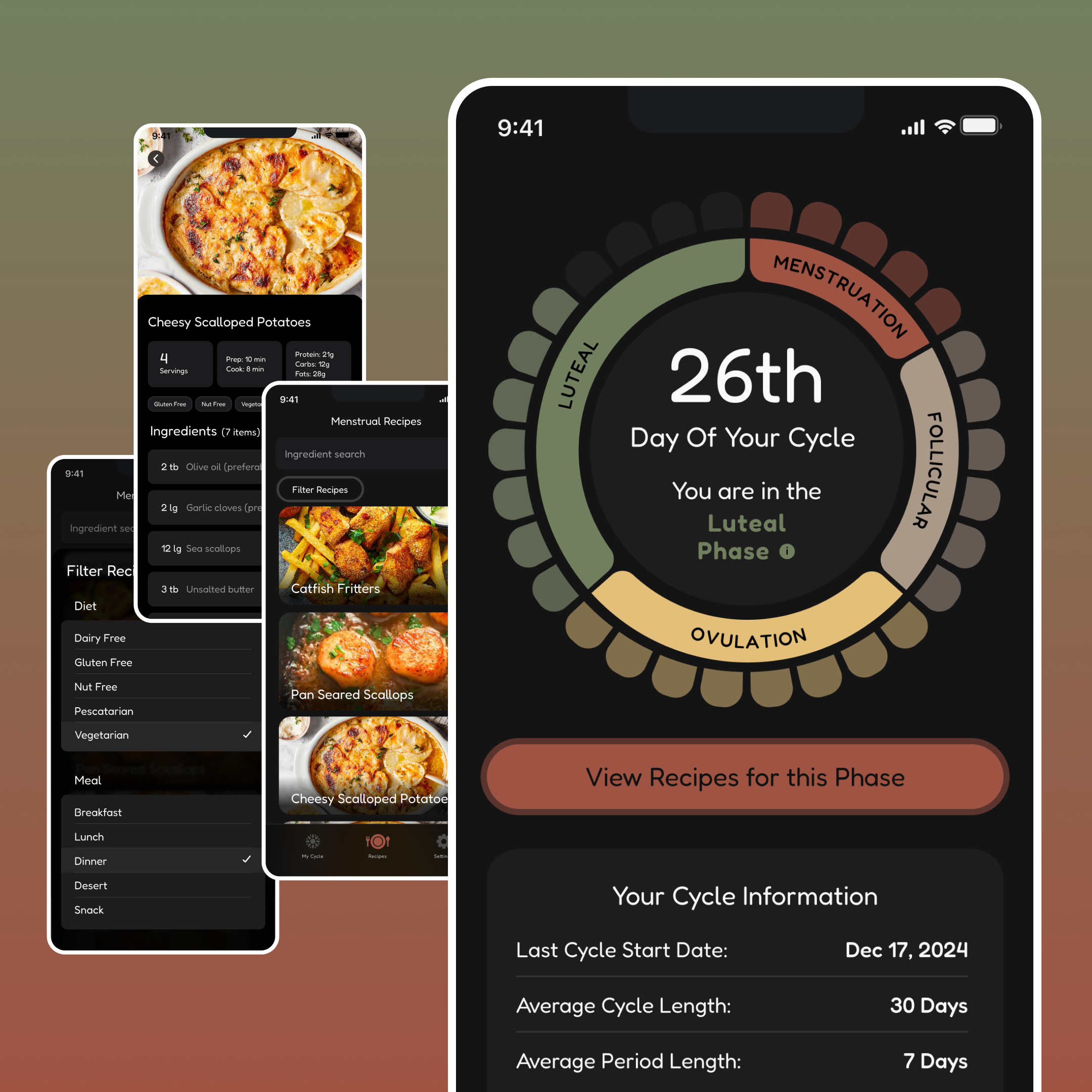 Example of Nourish Us App Design
