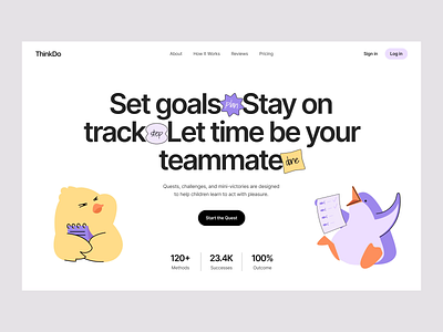 ThinkDo website adaptive layout child friendly design clean ui creative direction design edtech education design homepage design illustration interface design minimal design playful ui product design responsive design startup design typography ui ui design ux ux design