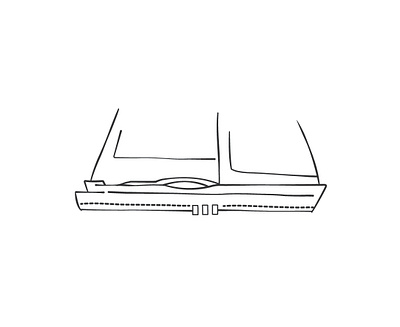 Line art illustration boatdrawing design graphic design illustration illustration art line art logo one line art onelinedrawing print sailboatart simplelineart stock vector victor