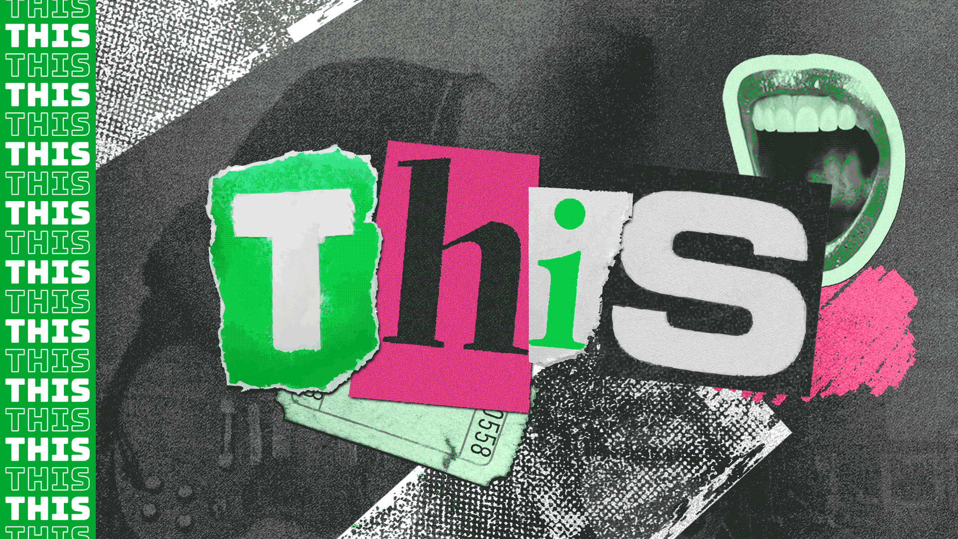 This is punk animation green lettering motion type pink punk type