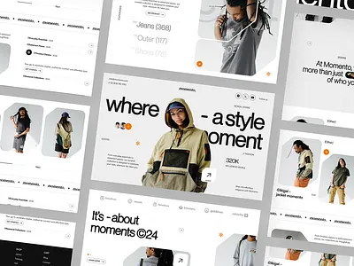 Momento. - Fashion Website Design / UI Design 3d animation branding design ecom fashion figma graphic design illustration logo motion graphics shopify store ui web web design website website design