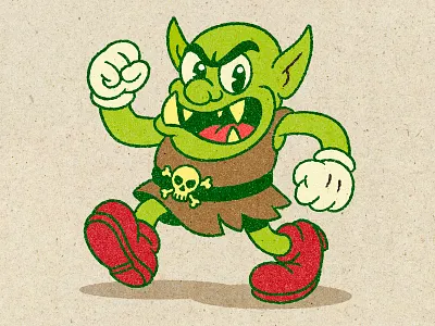 Grumpy Orc - Character Design 1930s style branding cartoon character design hand drawing illustration logo mascot no ai rubber hose t shirt