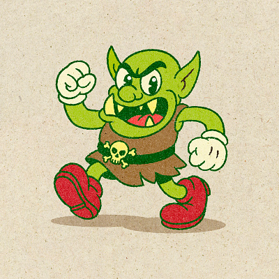 Grumpy Orc - Character Design 1930s style branding cartoon character design hand drawing illustration logo mascot no ai rubber hose t shirt
