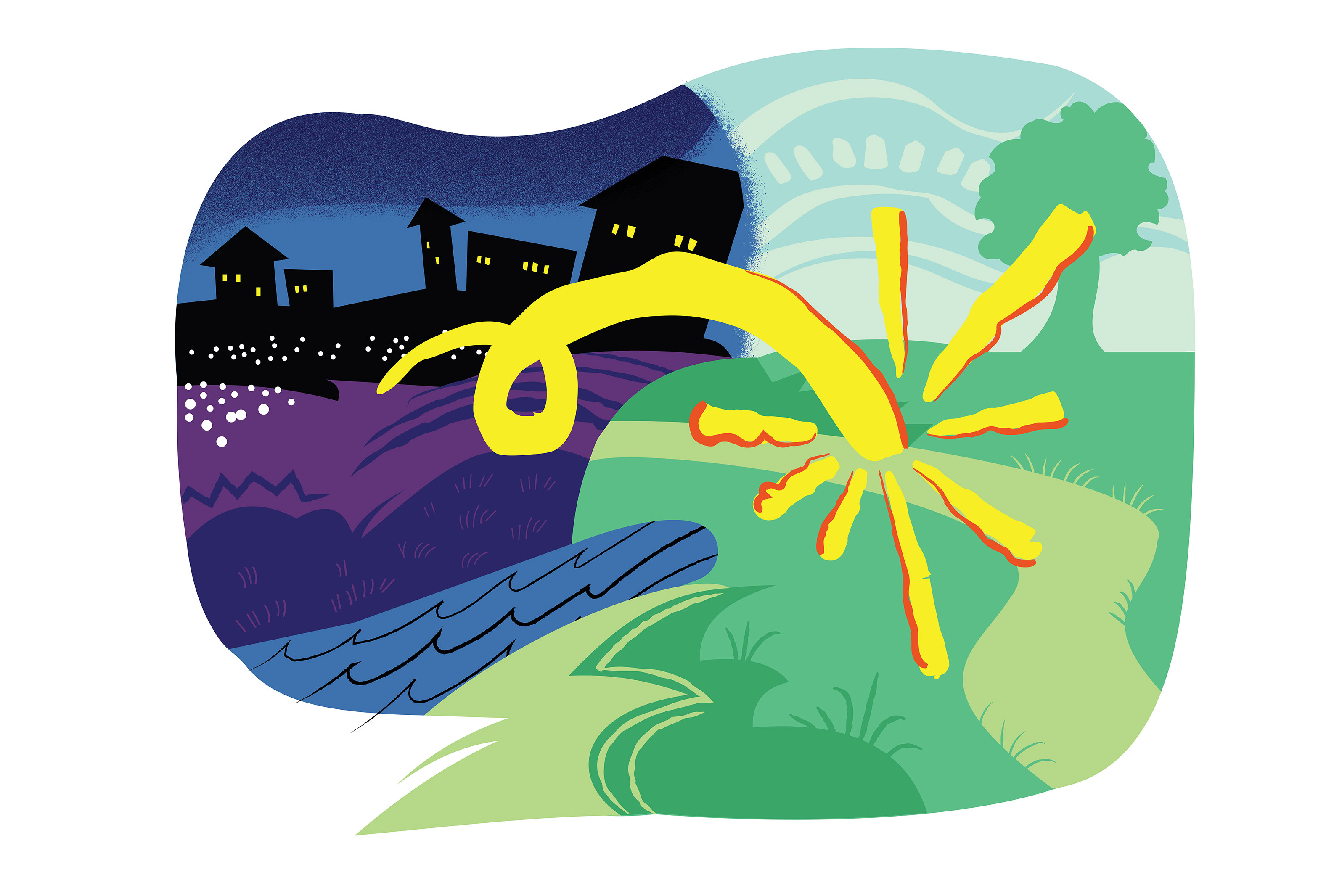 GoDaddy - A brighter future design illustration lifestyle nature vector