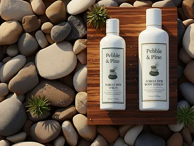 Pebble & Pine: Forest Dew Collection - Label Design dribbble