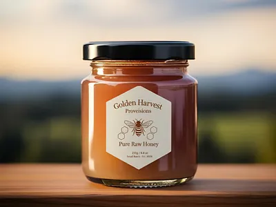 Pure Raw Honey Label Design dribbble