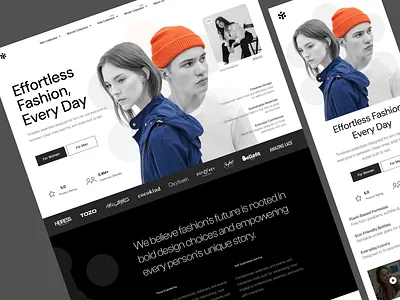 Fashion Ecommerce Landing Page bold typography web clean ecommerce template clothing brand homepage clothing website ecommerce fashion design editorial style ui fashion landing page high contrast ui design landing landing page lifestyle brand website men and women fashion minimalist fashion ui modern retail website monochrome fashion layout shopify shopify store web design website