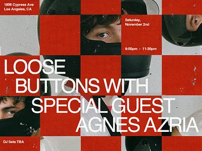 LB Poster band checker checkerboard checkers dance floor grid indie rock los angeles poster