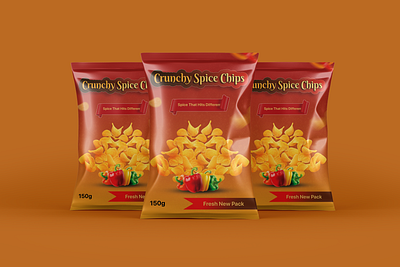 Crunchy Spice Chips Packaging branding creative design design graphic design packaging packaging design typography visual identity