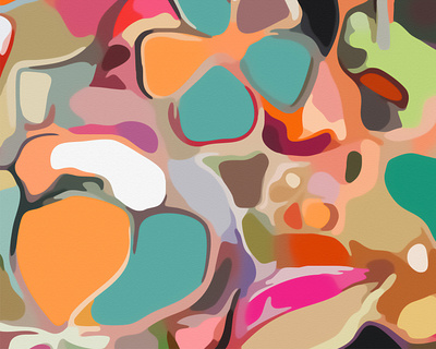 Abstract Jungle 2 abstract art colourful design illustration landscape mixed media modern oil painting texture vibrant