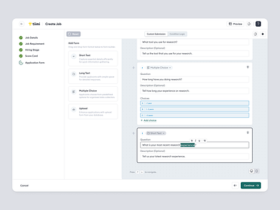 Tiimi — Job Creation Flow in HR Management SaaS candidate company dashboard hiring hr management hrd hrm human resources job job management product design recruitment saas saas design talent acquisition talent management ui ux web design