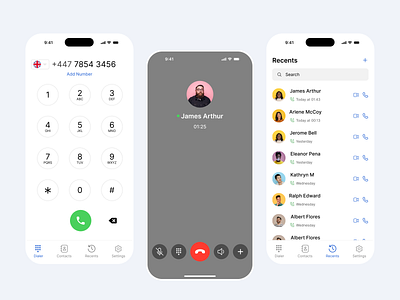 Nexivo - Voip Smartphone App call calling app graphic design logo product design ui uiux voip