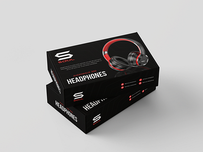 Headphones Box Packaging Design amazon packaging box design design graphic design illustration label design packaging design product label