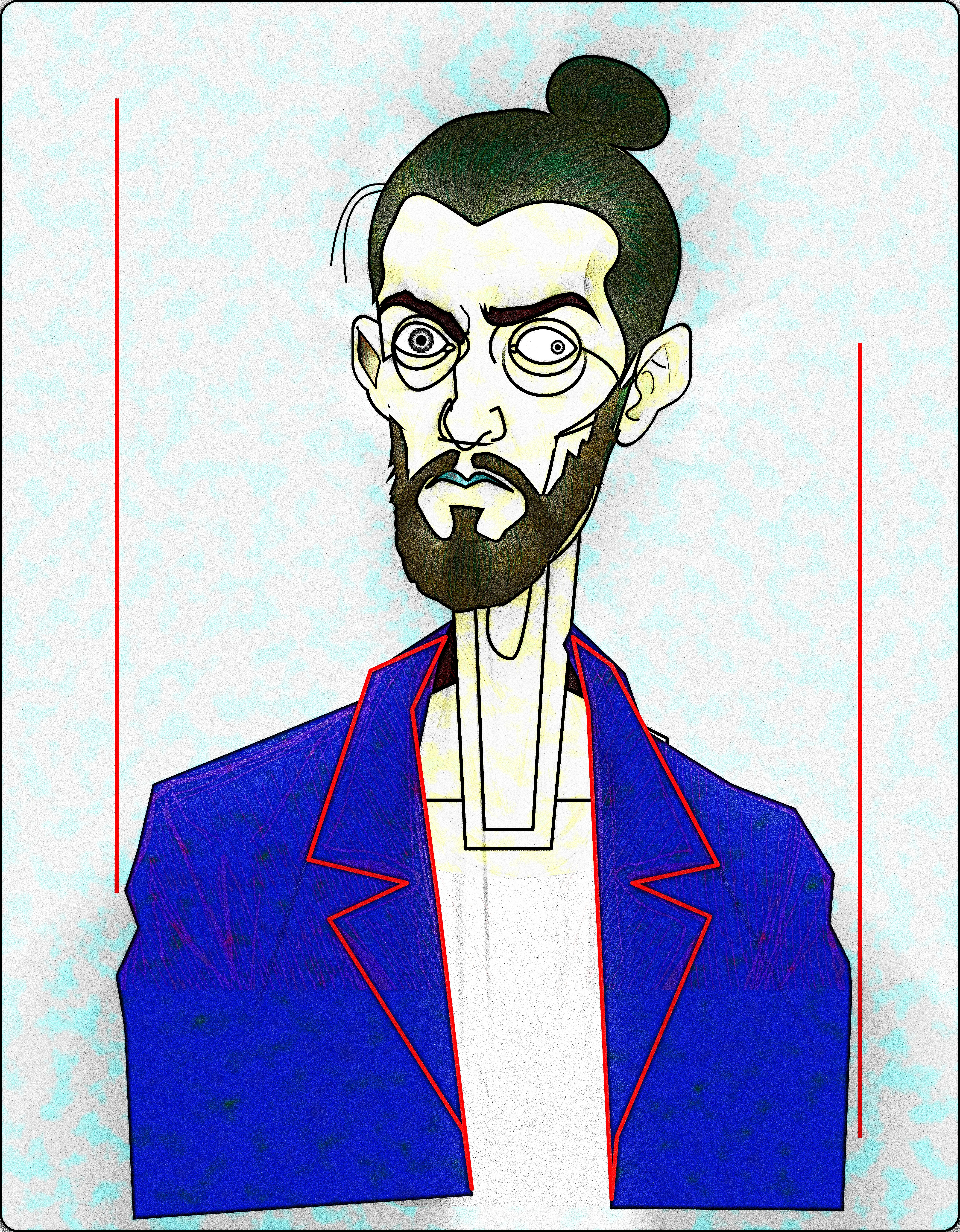 top knot doodle hipster illustration noise shunte88 top knot vector