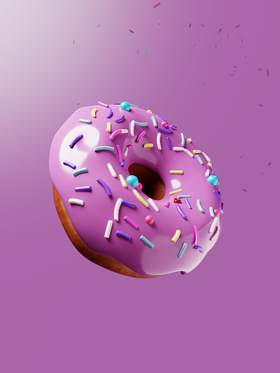 Donut 3D 3d 3d donut 3dart blender blender3d blendercommunity cycles design donut doughnut eevee graphic design illustration pink render soft ui