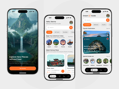 Smart Travel Mobile App adventure ai app design booking app design destination explore flight booking ios mobile app travel travel agency travel app traveling trip trip planner uiux vacation
