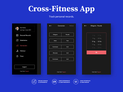 Cross-Fitness-App | Mobile App | UX & UI branding design graphic design illustration ui ux web design