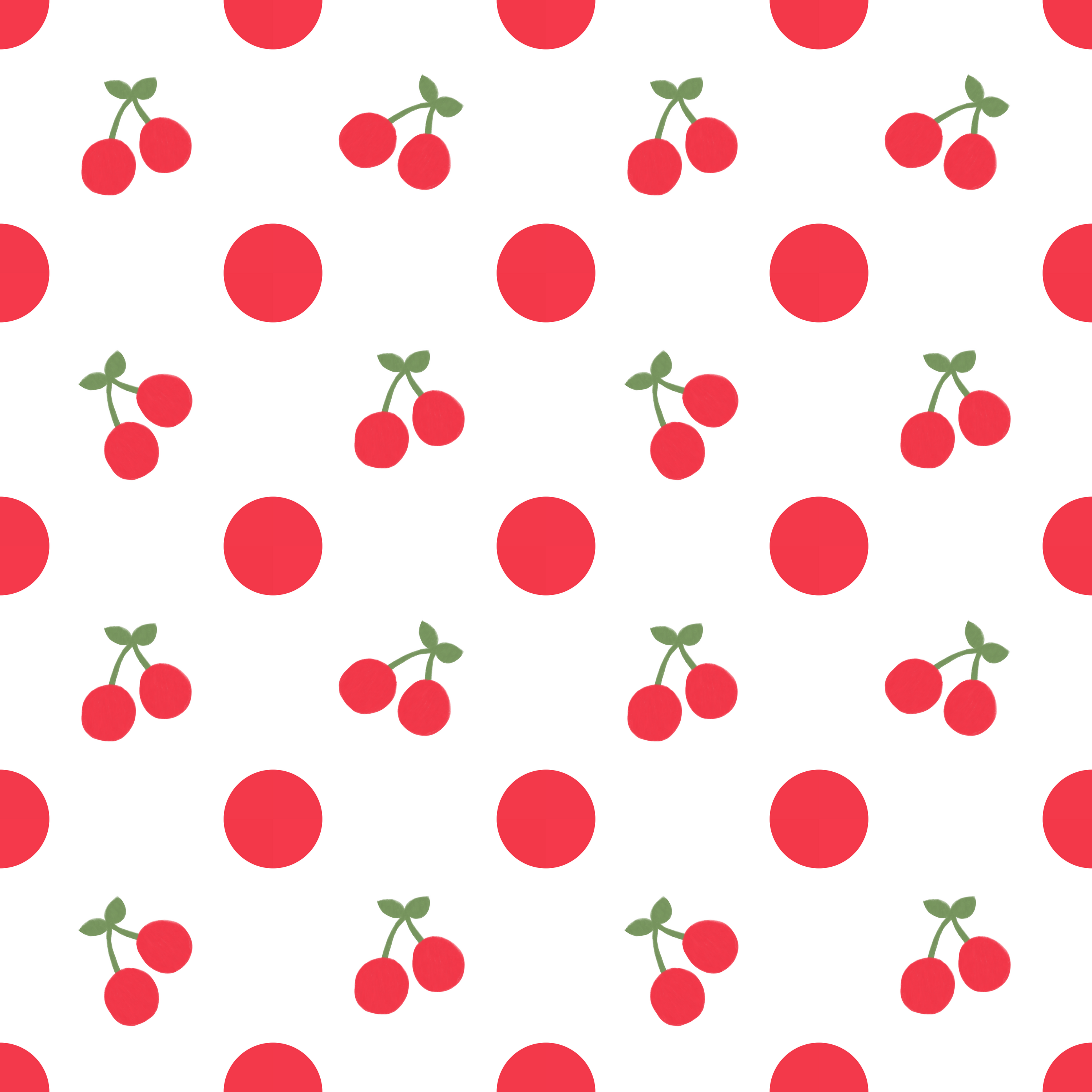 Cherry dots (Seamless Pattern) branding cherry cute dots fabric fruits illustration kawaii pattern red retro seamless simple