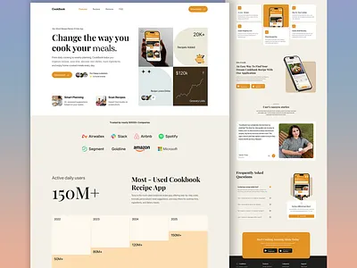 Cooking Website & Landing Page bakery chef clean website cook culinary design dish drink eat food home kitchen landin page minimal recipe tasty ui ux web website