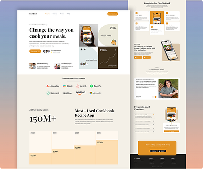 Cooking Website & Landing Page bakery chef clean website cook culinary design dish drink eat food home kitchen landin page minimal recipe tasty ui ux web website