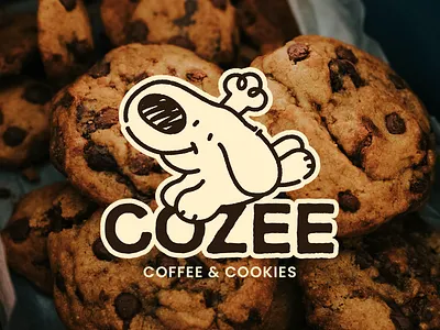 Cozee Coffee and Cookies Visual Identity bakery brand identity branding cartoon coffee cookies cute design graphic design illustration logo minimalist ui vector visual identity