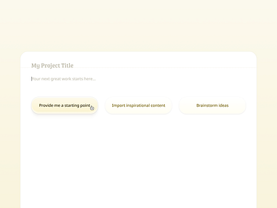 AI Writing Tool - Empty State ai blank button design editor empty state gradient hover light mode page simple subtle sudowrite text tool typography ui ux writing