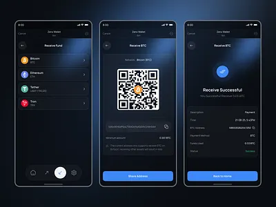 Crypto Receive Flow - Mobile app bitcoin wallet blockchain design bot crypto crypto payment crypto receive flow crypto wallet dribbble ethereum wallet fintech app mini app mini wallet mobile mobile app mobile wallet telegram bot wallet wallet