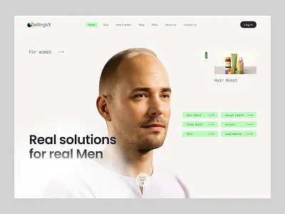 Men’s Health & Wellness Solutions customer retention digital wellness ecommerce health framer health tech healthcare healthcare solutions landing page mens health personalized care product strategy revenue growth ui uiux ux web design webflow website header wellness platform wordpress