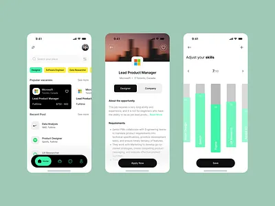 Job Finder App – UI Design designinspiration dribbble jobapp minimaldesign mobileappdesign uidesign uxdesign