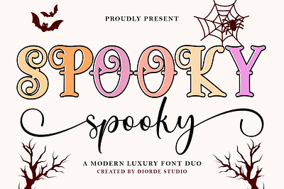 Spooky Duo best seller branding captivating creative designs design elegance enchanting feminine touch font gentle strokes graphic design halloween halloween style magic touch masterpiece softness thick letterforms unique unique logos wedding designs