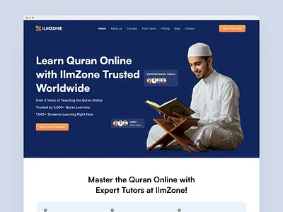 Online Quran Learning Platform artiflow cleanui courseplatform designinspiration dribbble e learning education educational educationplatform elearning landing page landingpage learningplatform minimaldesign modernui onlineteaching saasdesign uidesign uxdesign webdesign