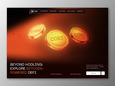 CORE — Bitcoin DeFi, reimagined. crypto crypto currency crypto exchange crypto trading crypto wallet defi design finance fintech landingpage web web 3 web design web3 webdesign website website design