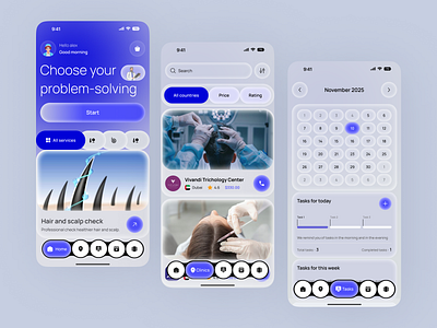 AI Healthcare Mobile App for Hair ai healthcare ai medical ai meditech app app design artificial intelligence doctor doctor app hair care health app healthcare app hospital hospital app medical app mobile app online doctor skin health telehealth app uiux