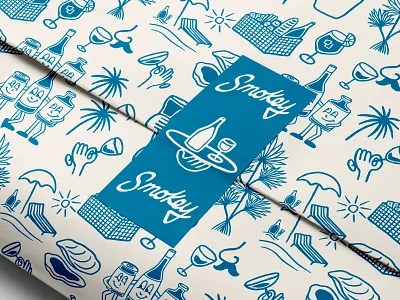 Wine Branding - Smokey's Bottle Shop beverage branding brand identity branding branding agency collateral design graphic design hand drawn illustration logo merch packaging typography visual identity wine