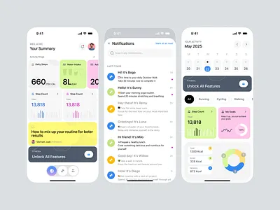 Fitness App UI app app design daily activity exercise fitness fitness app fitness mobile app gym health app ios mobile app tracker tracking app