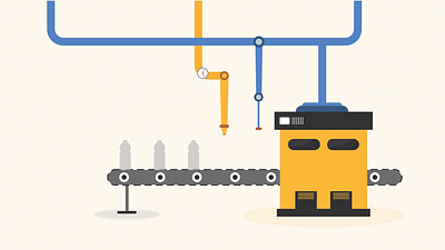 Bottle Filling Robotic Machine Concept UX Lottie Animation animation automatic machine bottle animation bottle filling machine bottles conveyor belt design illustration lottie animation lottie files machine machine animation motion design motion graphics robot hand robot machine robotic animation ui ux water filling