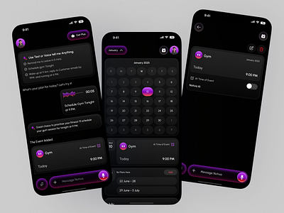 AI Assistant Mobile App ai ai app ai app design ai assistant ai mobile app ai startup ai technology ai voice app design mobile app mobile app design product ui design