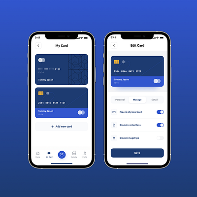 Modern Bank Card Management Screens add card screen design bank card management ui banking app uiux card management dashboard clean app design cleanui delete card screen digital wallet ui edit card ui figmadesign finance mobile app ui financial technology ui fintech mobile app design manage cards feature mobileappdesign modern banking ui modernui payment app design uiux