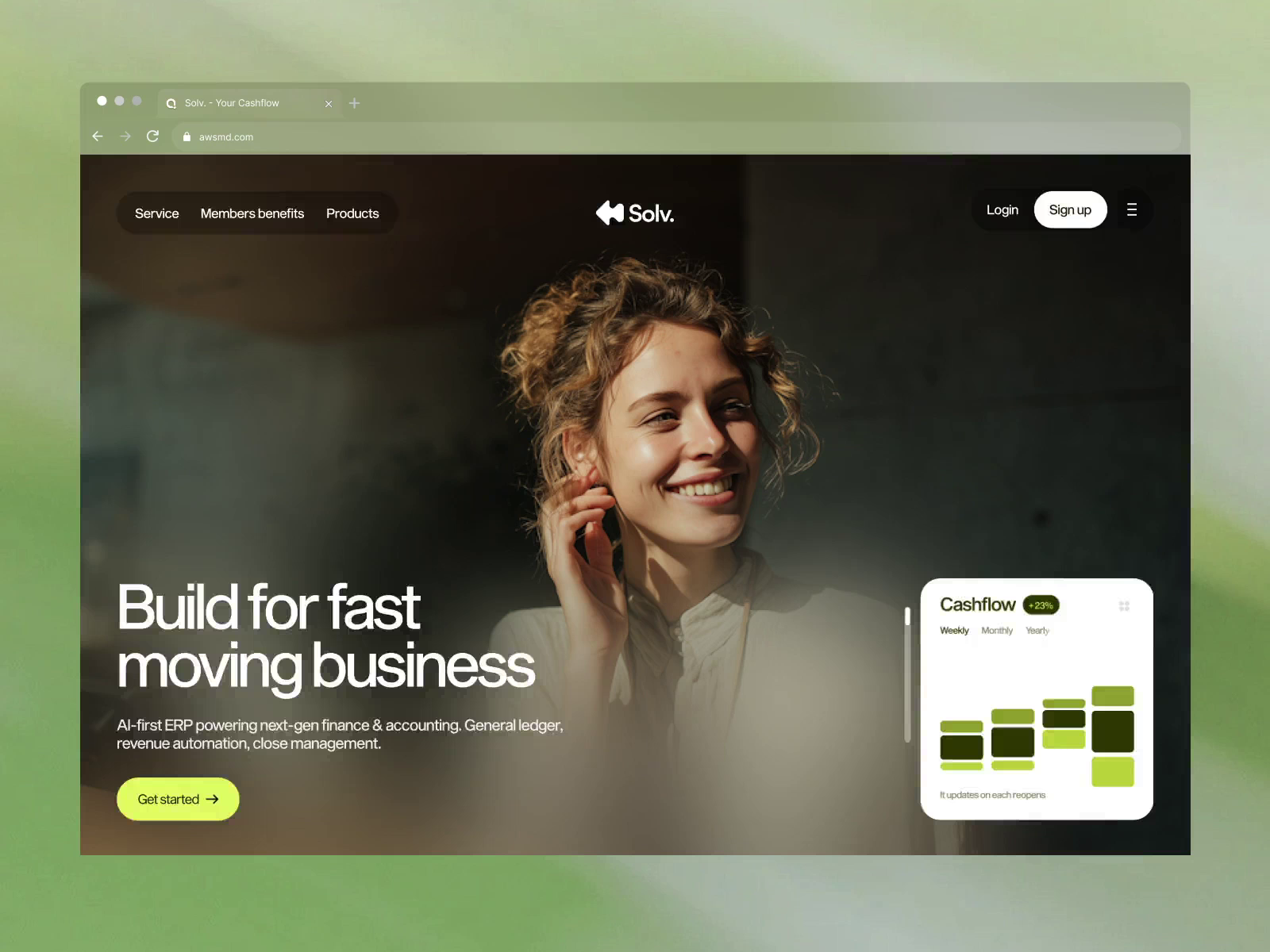 Example of Solv - Fintech SaaS Website