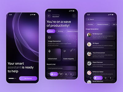 AI Assistant App ai app ai assistant ai bot ai chat bot artificial intelligence best ui chatbot chatting interface design mobile app product design speaking interaction virtual assistant voice interaction