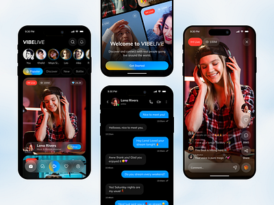 Live Stream Social Media App app design community app ios live stream app mobile mobile app social media social media app streaming platform video app