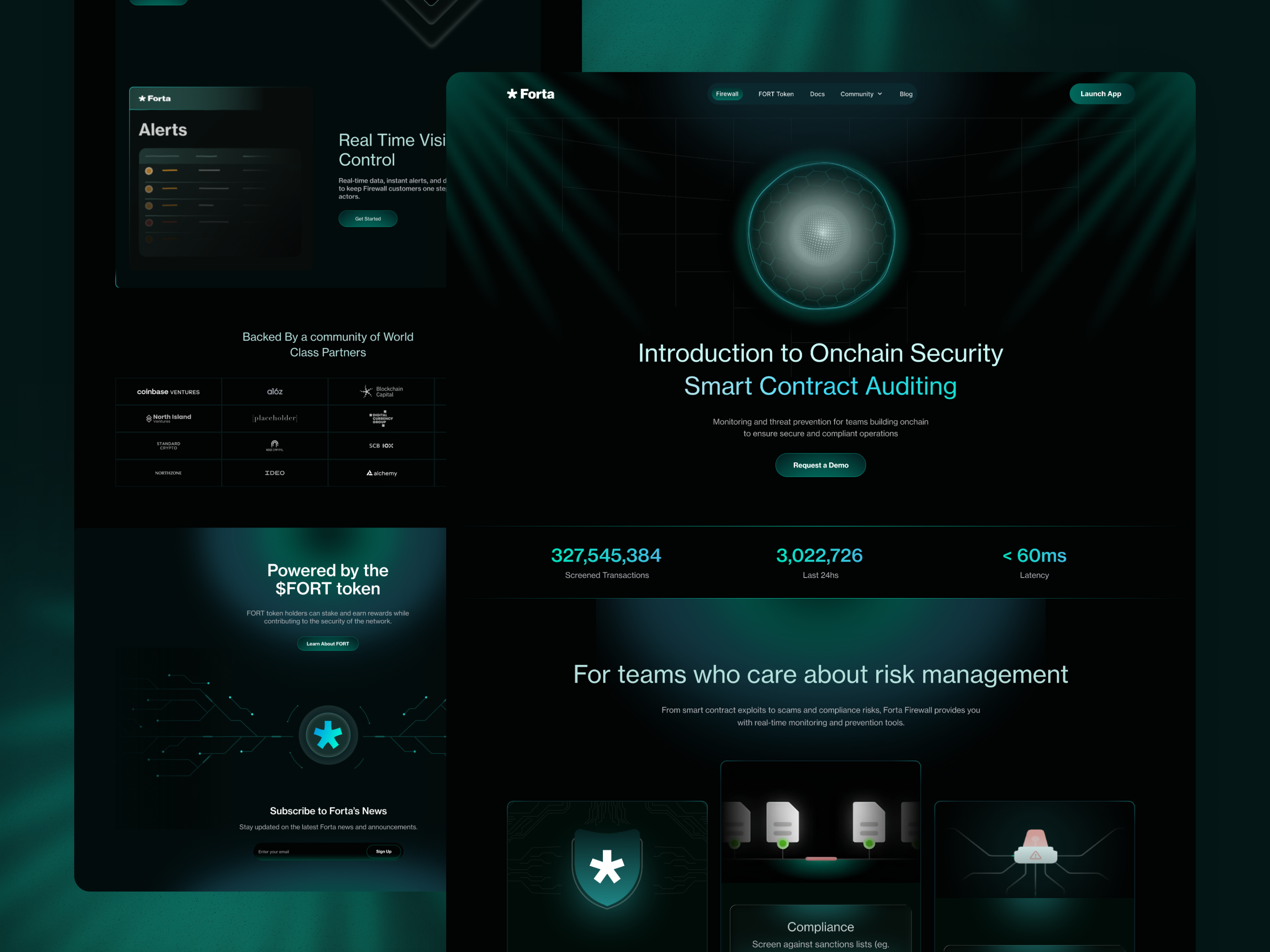 Web3 Security Platform – UI Concept ai landing page ai website ai website design blockchain dashbaord smart contract web3 website design