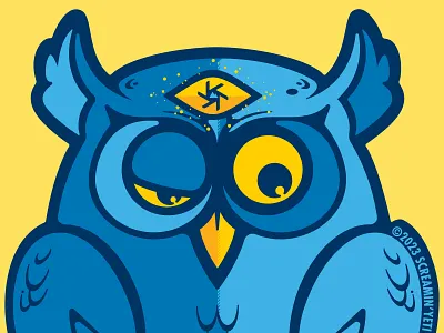 "Night Owl" design, 3 vrsns. alaska anchorage cosmic merch messenger night owl screaminyeti screaminyetidesigns sticker superbowl