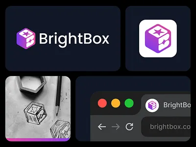 BrightBox – Modern Cube “B” Logo for AI 3d ai app logo blockchain brand identity branding business logo dribbble fintech graphic design logo logo design modern logo saas tech industries tech startup