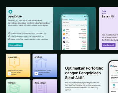Reku - Cryptocurrency landing page component design b2c backswitch clean design component design cryptocurrency cryptocurrency component cryptocurrency component design digital product figma professional design real project reku responsive trading component ui ux web design website website design