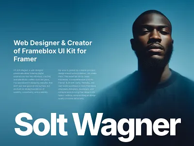 About section component template for Framer website about component framer graphic design header landing template typo typography ui webdesign website website design