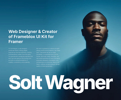 About section component template for Framer website about component framer graphic design header landing template typo typography ui webdesign website website design
