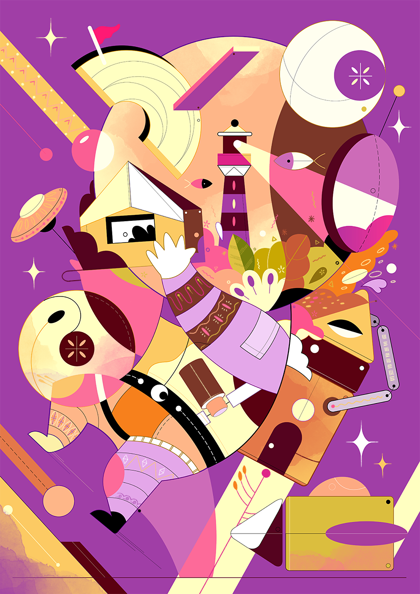 The Dream of Astronaut art astronaut branding colorful design graphic illustration pattern