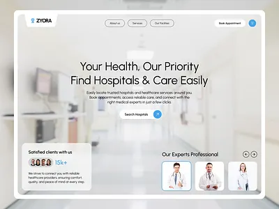 Zyora Hospital Website best hospital website ideas clinic creative design docter website doctor health care healthcare landing page design hospital hospital service hospital website hospital website design landing page medical website product designer ui ux web website website design