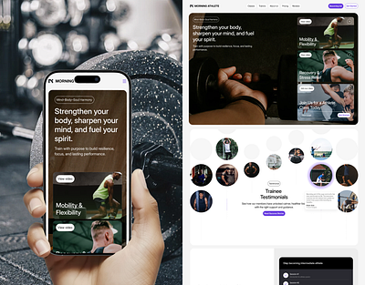 Morning Athlete - Personalize Training for Athlete athlete branding design illustration landingpage logo responsive saas trainee trainer typography ui ux website